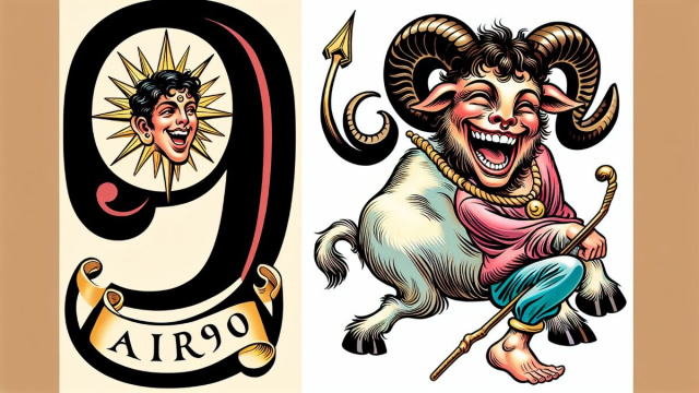 Numero 19 della Smorfia napoletana, 'a resata per l'Ariete. &copy; Immagine creata con Dall-E