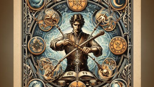 La carta del Mago con il segno dei Gemelli, simbolo di trasformazione e creativit&agrave; &copy; Immagine creata con Dall-E