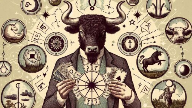 Il Mago dei tarocchi in connessione con il Toro, simbolo di nuove opportunit&agrave; da cogliere. &copy; Immagine creata con Dall-E