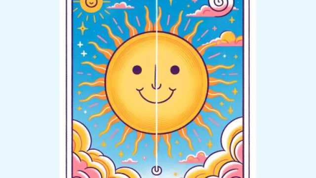 Il Sole incontra il Leone, riflettendo forza e vitalit&agrave; proprie, con l'influenza dorata del tarocco &copy; Immagine creata con Dall-E