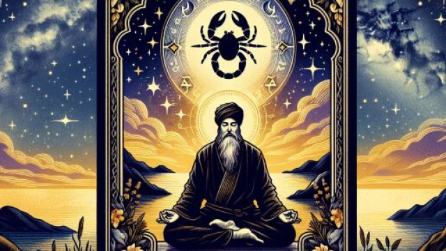 Immagine raffigurante l'Eremita legato al tema dell'introspezione per lo Scorpione. &copy; Immagine creata con Dall-E