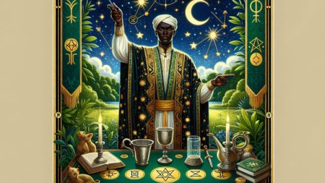 Oroscopo dei tarocchi per i Gemelli ispirato al Mago dei tarocchi. &copy; Immagine creata con Dall-E