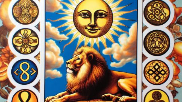 Illustrazione del Sole, simbolo di energia e vitalit&agrave; per il Leone. &copy; Immagine creata con Dall-E