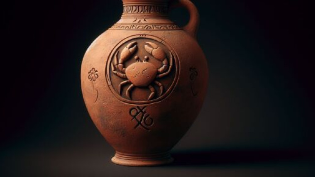 Numero 7 della Smorfia napoletana, il vaso di creta, fragilit&agrave; per il Cancro. &copy; Immagine creata con Dall-E