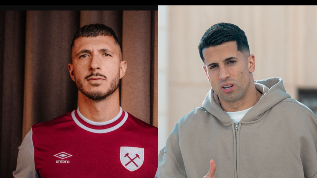 Guido Rodriguez, centrocampista del West Ham. Foto &copy; West Ham. Joao Cancelo, terzino dell'Al-Hilal Saudi. Foto &copy; Al-Hilal