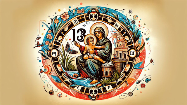 Numero 13 della Smorfia napoletana, Sant'Antonio, segno Cancro. &copy; Immagine creata con Dall-E