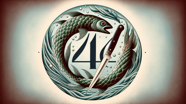 Numero 41 della Smorfia napoletana, 'o curtiello, interpretazione per i Pesci. &copy; Immagine creata con Dall-E