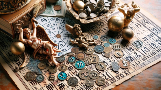 Numero 46 della Smorfia napoletana, 'e denare, Bilancia. &copy; Immagine creata con Dall-E