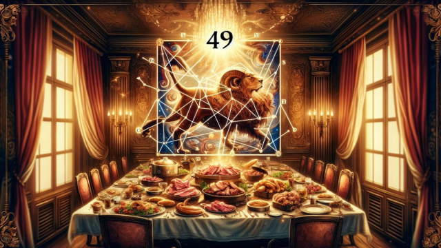 Numero 49 della Smorfia napoletana, 'o piezzo 'e carne, per il Cancro. &copy; Immagine creata con Dall-E