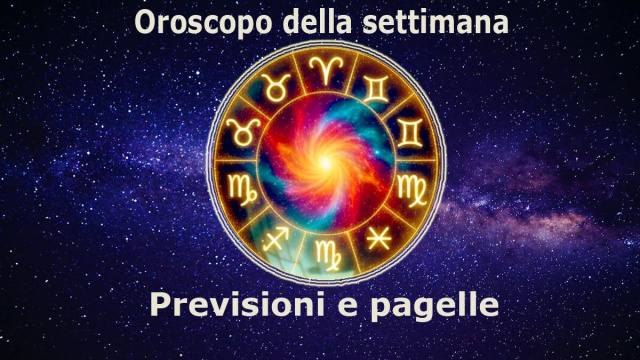 Locandina per l'oroscopo della settimana con pagelle - &copy; Copilot IA.