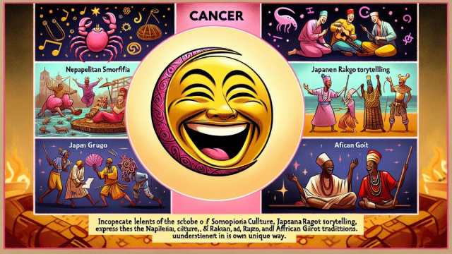 Numero 19 della Smorfia napoletana, 'a resata, oroscopo Cancro. &copy; Immagine creata con Dall-E