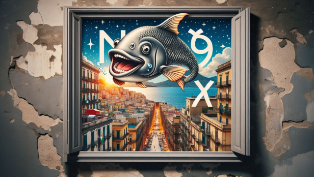 Numero 19 della Smorfia napoletana, 'a resata, per i Pesci. &copy; Immagine creata con Dall-E