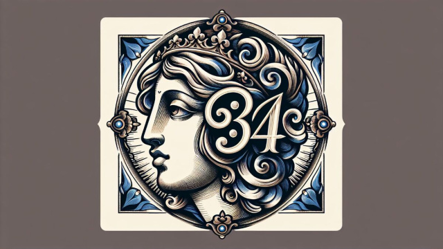 Numero 34 della Smorfia napoletana, 'a capa, tema Vergine. &copy; Immagine creata con Dall-E