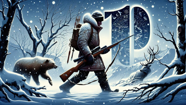 Numero 61 della Smorfia napoletana, 'o cacciatore, oroscopo Vergine. &copy; Immagine creata con Dall-E