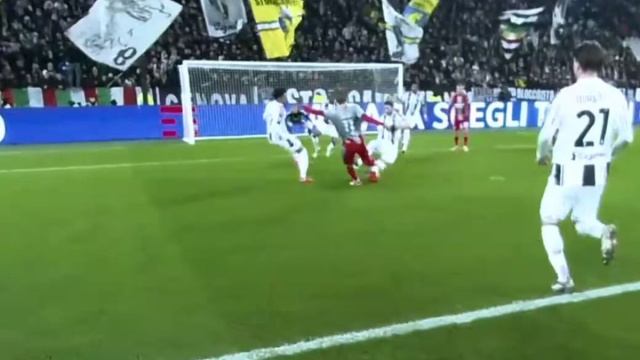 Un frame di Juve-Cremonese (Screenshot Sky).