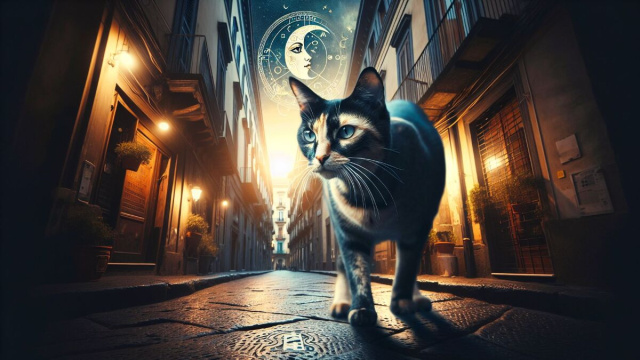 Numero 3 della Smorfia napoletana, 'a jatta per i Gemelli. &copy; Immagine creata con Dall-E