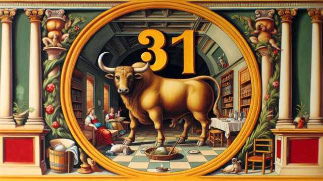 Numero 31 della Smorfia napoletana, il padrone di casa per il Toro. &copy; Immagine creata con Dall-E