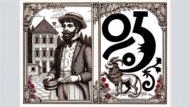 Numero 31 della Smorfia napoletana, 'o patrone 'e casa, Capricorno. &copy; Immagine creata con Dall-E