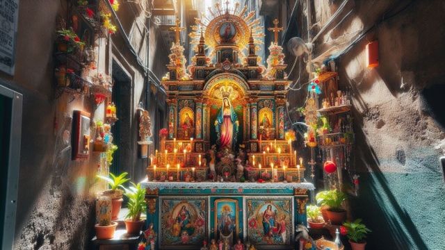 Numero 8 della Smorfia napoletana, 'a Maronna, Acquario. &copy; Immagine creata con Dall-E