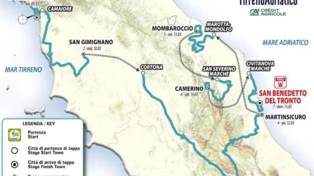 La Tirreno-Adriatico 2026. (Tirreno Adriatica).