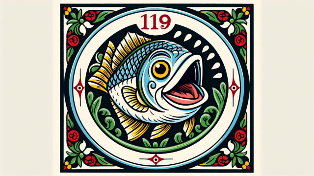 Numero 19 della Smorfia napoletana, 'a resata, Pesci. &copy; Immagine creata con Dall-E