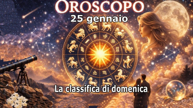 Locandina per l'oroscopo di domenica 25 gennaio - &copy; Copilot IA.