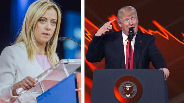 Giorgia Meloni e Donald Trump (Wikimedia Commons).