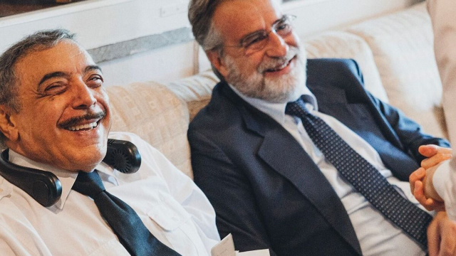 In foto Cecchini ed il padre del capitano Martini &copy; Don Matteo 15