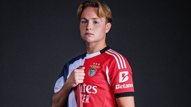 Andreas Schjelderup, attaccante del Benfica. Foto &copy; Benfica