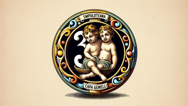 Numero 34 della Smorfia napoletana, 'a capa per i Gemelli. &copy; Immagine creata con Dall-E