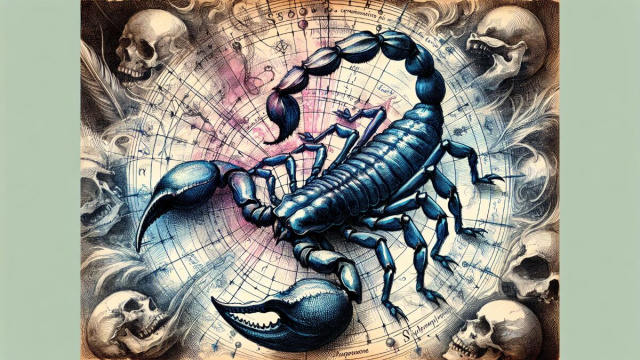 Numero 47 della Smorfia napoletana, 'o muorto, simbolo di trasformazione per lo Scorpione. &copy; Immagine creata con Dall-E