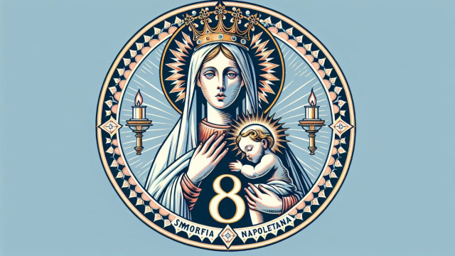 Numero 8 della Smorfia napoletana, 'a Maronna. &copy; Immagine creata con Dall-E