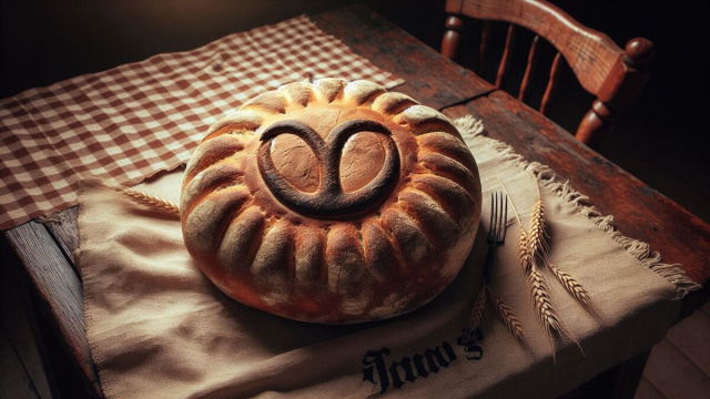 Numero 50 della Smorfia napoletana, 'o pane, e il segno Toro. &copy; Immagine creata con Dall-E