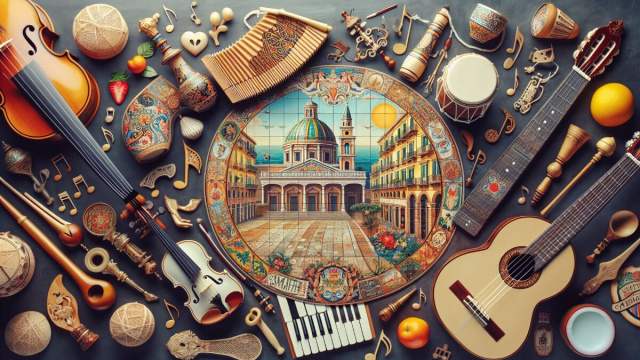 Numero 55 della Smorfia napoletana, 'a musica. &copy; Immagine creata con Dall-E