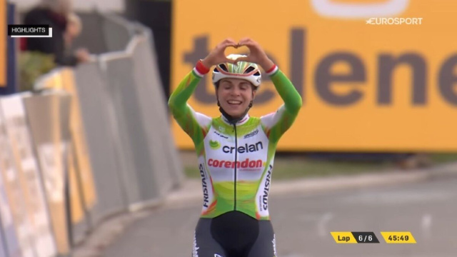 Sara Casasola, tra le protagoniste dei Mondiali di ciclocross - &copy; Screenshot Eurosport