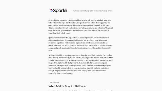 Sparkli Learning Adventures - Education Apps Database &copy; Creative Commons