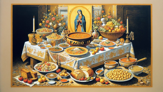 Numero 10 della Smorfia napoletana, 'e fasule, Vergine. &copy; Immagine creata con Dall-E