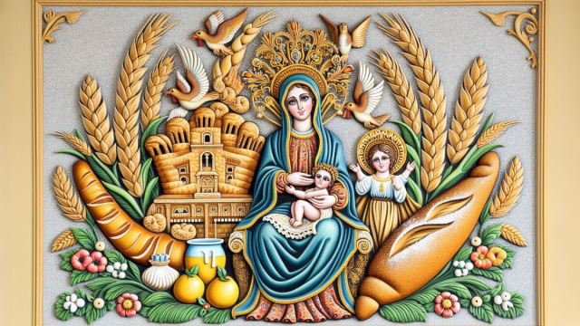 Numero 50 della Smorfia napoletana, o pane, per la Vergine. &copy; Immagine creata con Dall-E