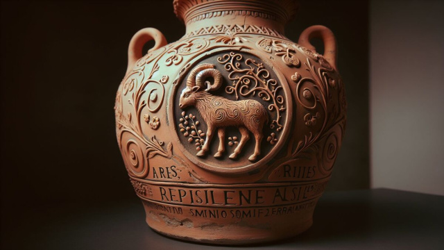 Numero 7 della Smorfia napoletana, 'o vasetto, Ariete. &copy; Immagine creata con Dall-E