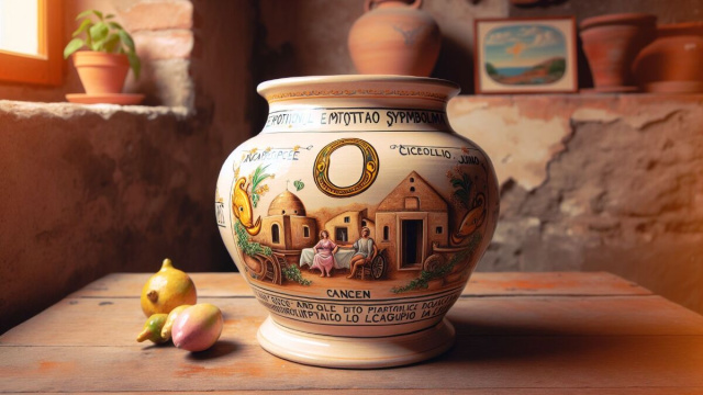 Numero 7 della Smorfia napoletana, 'o vasetto, Cancro. &copy; Immagine creata con Dall-E