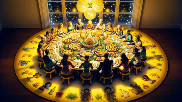 Numero 82 della Smorfia napoletana, 'a tavula 'mbandita per i Gemelli. &copy; Immagine creata con Dall-E