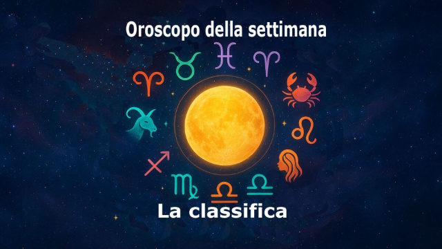 Locandina per l'oroscopo della settimana e classifica - &copy; Pixabay IA.