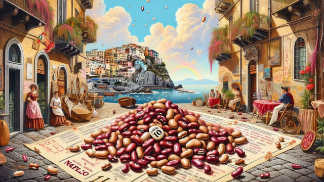 Numero 10 della Smorfia napoletana, 'e fasule, Cancro. &copy; Immagine creata con Dall-E