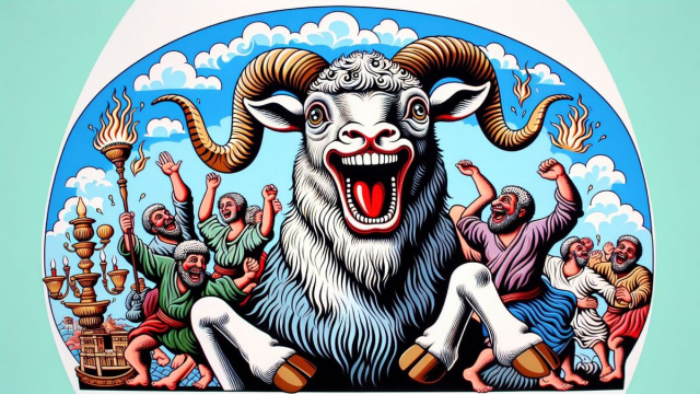 Numero 19 della Smorfia napoletana, 'a resata, Ariete. &copy; Immagine creata con Dall-E