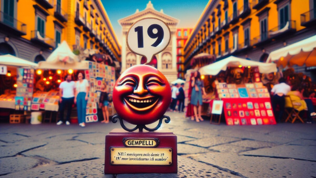 Numero 19 della Smorfia napoletana, 'a resata, dedicato ai Gemelli. &copy; Immagine creata con Dall-E