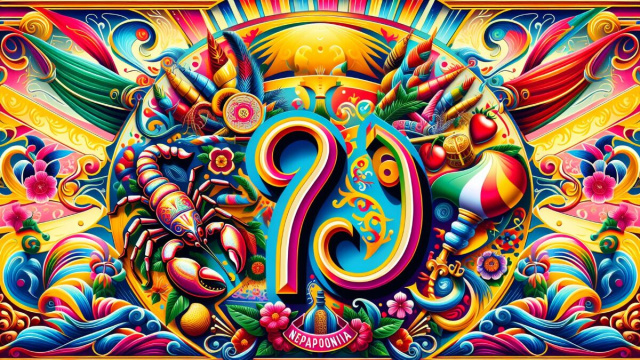 Numero 19 della Smorfia napoletana, 'a resata, dedicato allo Scorpione. &copy; Immagine creata con Dall-E