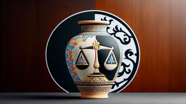 Numero 7 della Smorfia napoletana, 'o vaso di creta, Bilancia. &copy; Immagine creata con Dall-E