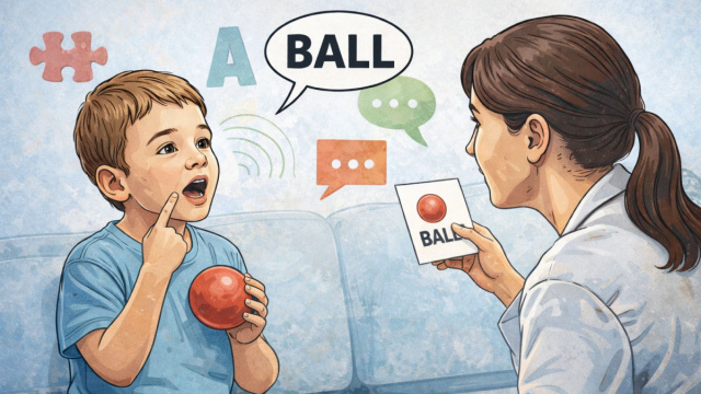 Una sessione terapeutica per lo sviluppo del linguaggio: pi&ugrave; precoce &egrave; l'intervento nell'autismo pi&ugrave; &egrave; probabile lo sviluppo del linguaggio