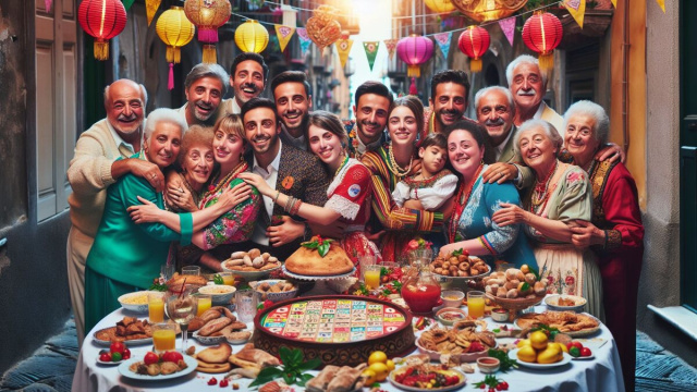 Numero 20 della Smorfia napoletana, 'a festa, Cancro. &copy; Immagine creata con Dall-E