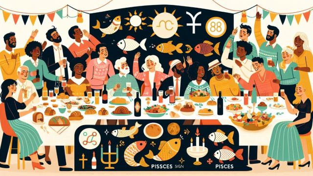 Numero 20 della Smorfia napoletana, 'a festa, per il segno Pesci. &copy; Immagine creata con Dall-E